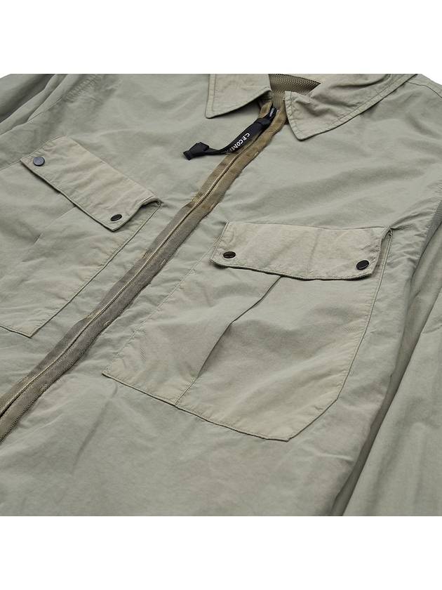 Lens Wappen Double Pocket Over Long Sleeve Shirt Green - CP COMPANY - BALAAN 10