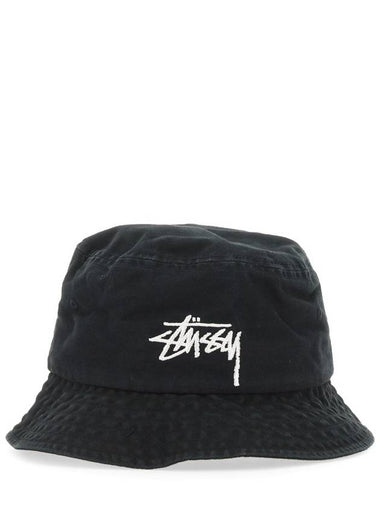 BUCKET HAT WITH LOGO - STUSSY - BALAAN 1