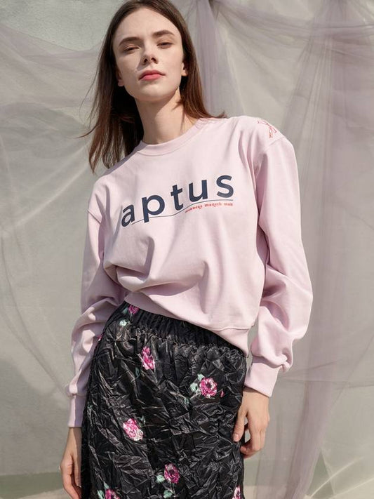 Aptus Print Silkette Crop SweatshirtPink - SORRY TOO MUCH LOVE - BALAAN 2