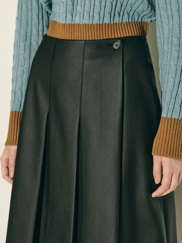 vegan leather pleats wrap skirtblack - JUN BY JUN K - BALAAN 3