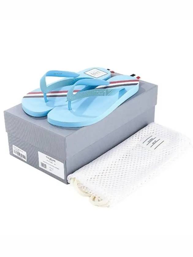 Signature Stripe Rubber Flip Flops Blue - THOM BROWNE - BALAAN 2