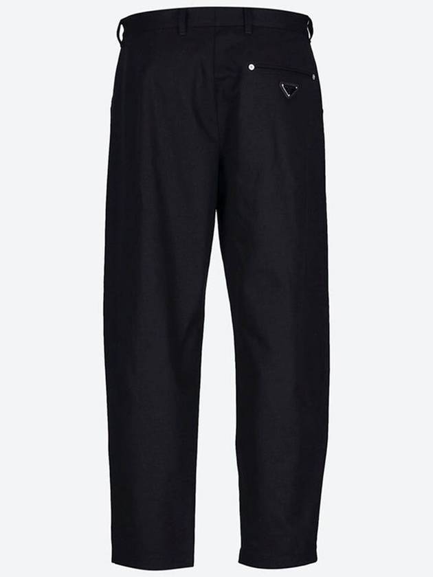 Triangle Logo Cotton Straight Pants Black - PRADA - BALAAN 4