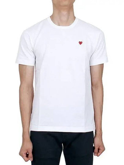 Mini Red Heart Wappen Short Sleeve T-Shirt White - COMME DES GARCONS - BALAAN 2