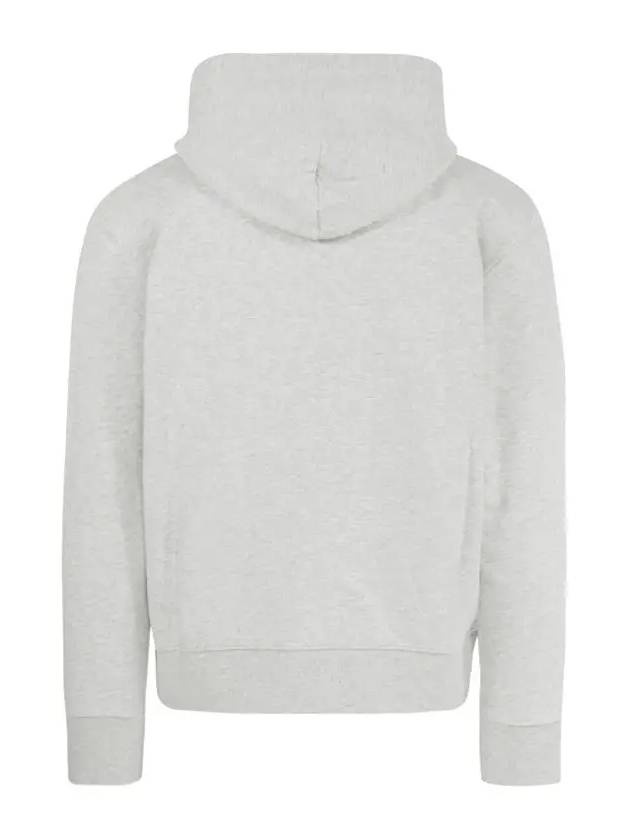 Embroidered Iconic Logo Cotton Hoodie Grey - AUTRY - BALAAN 4