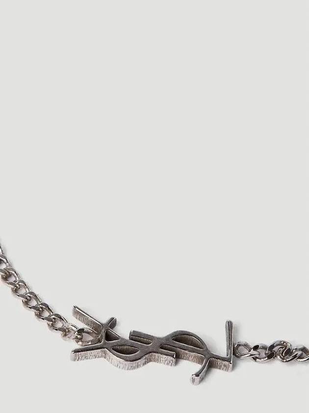 Opyum Charm Bracelet In Metal And Rhinestone Oxidized Silver - SAINT LAURENT - BALAAN 3