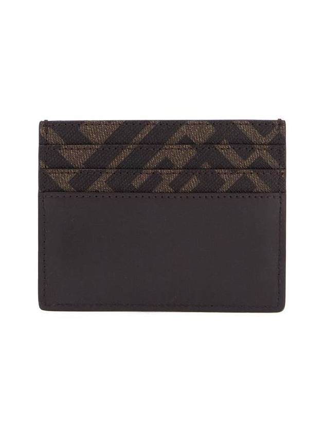 FF Square Leather Card Wallet Brown - FENDI - BALAAN 3