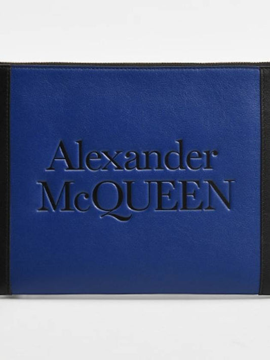 633063 Logo clutch bag black navy 1X3HI 4360 - ALEXANDER MCQUEEN - BALAAN 2