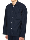 Poplin Pajamas Long Sleeve Shirt Midnight Blue - TEKLA - BALAAN 3
