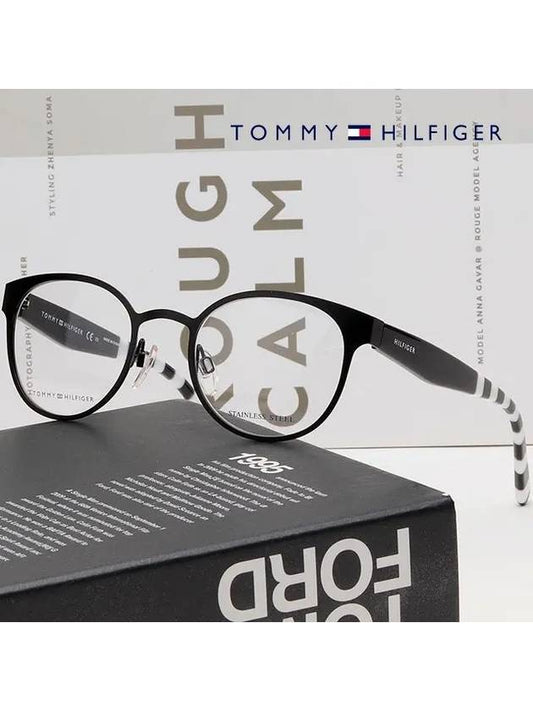 Glasses frame TH1484 003 matte black round - TOMMY HILFIGER - BALAAN 2