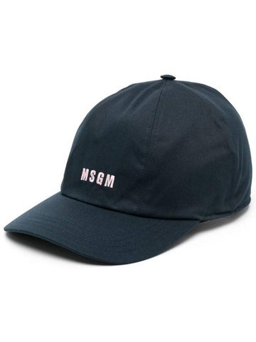 Embroidered Logo Ball Cap Navy - MSGM - BALAAN 1