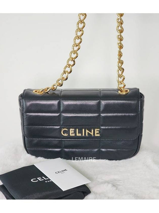 Monochrome Matelasse Chain Shoulder Bag Black - CELINE - BALAAN 2