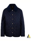 Corduroy Collar Quilted Jacket Navy - BURBERRY - BALAAN 2