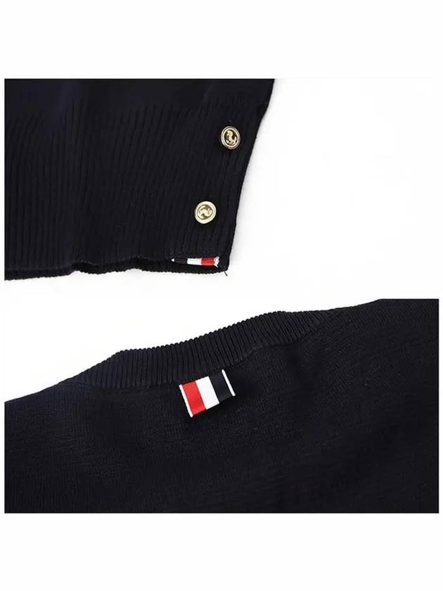 4 Bar Armband Milano Stitch Knit Top Navy - THOM BROWNE - BALAAN 7