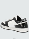 Men's Downtown Triangle Logo Leather Low Top Sneakers White Black - PRADA - BALAAN 5