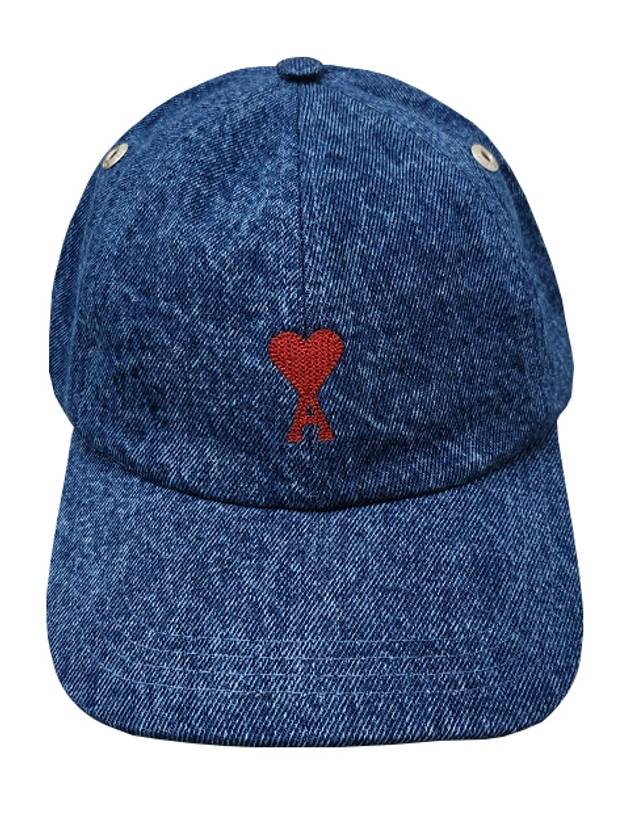 Denim Heart Logo Ball Cap Navy - AMI - BALAAN 2