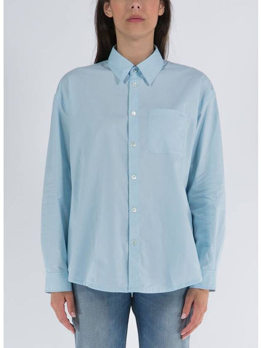 Boyfriend Long Sleeve Shirt Blue - A.P.C. - BALAAN 1
