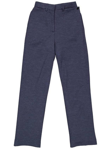 Women's Pocket Technical Wool Straight Pants Navy - BURBERRY - BALAAN 1