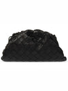 Intrecciato Small Leather Pouch Bag Black - BOTTEGA VENETA - BALAAN 4