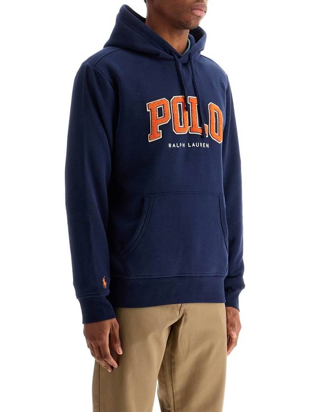 blue cotton and polyester hoodie with embroidered logo - POLO RALPH LAUREN - BALAAN 2