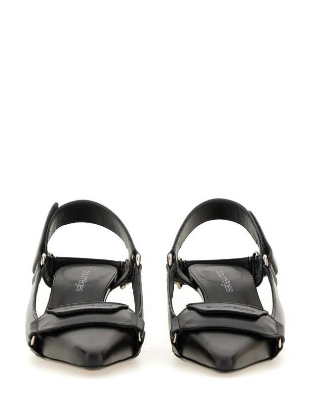 Racer Leather Slingback Heel Black - COURREGES - BALAAN 5