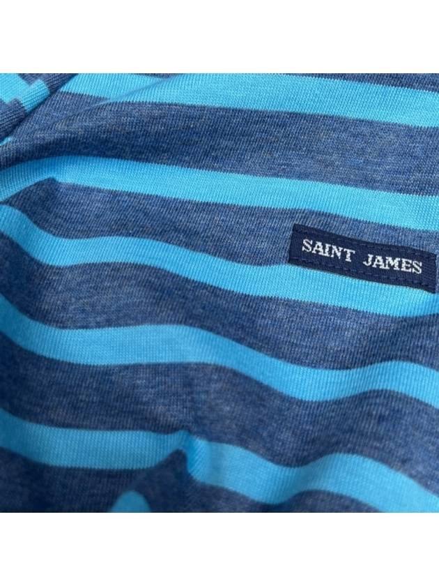 Mingquire Modern Stripe Long Sleeve T Shirt Blue - SAINT JAMES - BALAAN 4