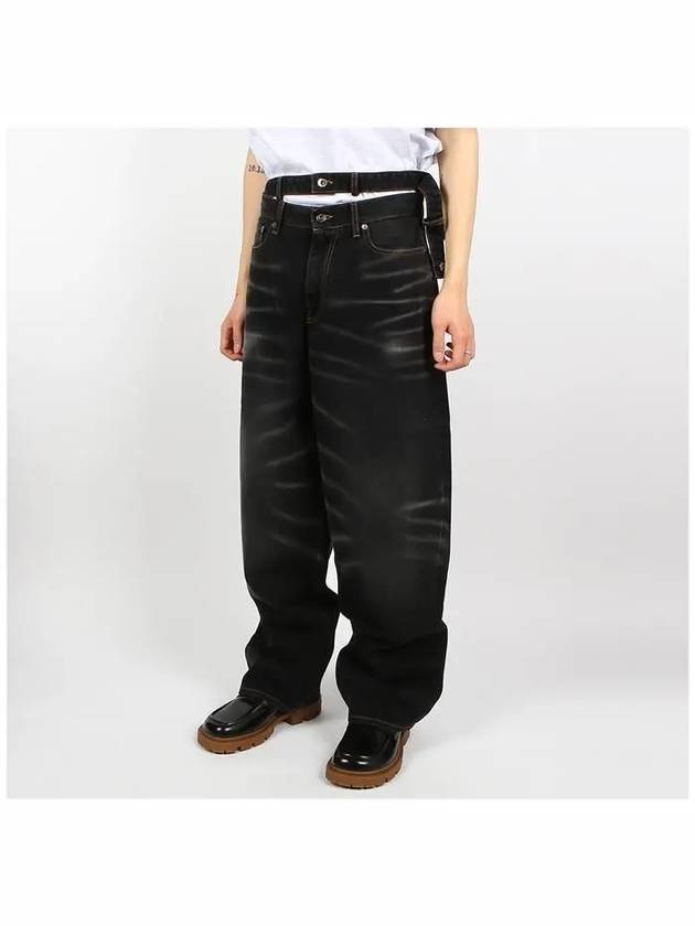 JEAN48 S25 D15 WHISKER BLK double waist jeans - Y/PROJECT - BALAAN 2