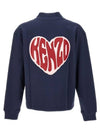 Heart Print Classic Cotton Cardigan Blue - KENZO - BALAAN 3