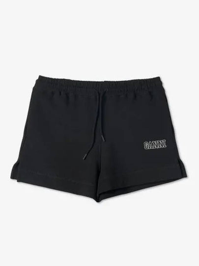 Women's Logo Drawstring Shorts Black - GANNI - BALAAN 2