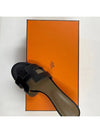 Oasis Calfskin Slipper Heels Noir Piqures Ecrues - HERMES - BALAAN 3