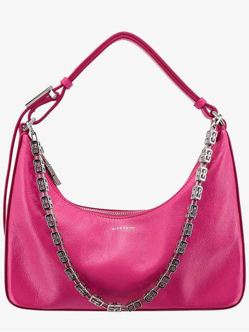 Moon Cut-out Leather Shoulder Bag Pink - GIVENCHY - BALAAN 1