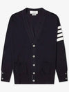 Men's Sustainable Classic Diagonal Wool Cardigan Navy - THOM BROWNE - BALAAN 2