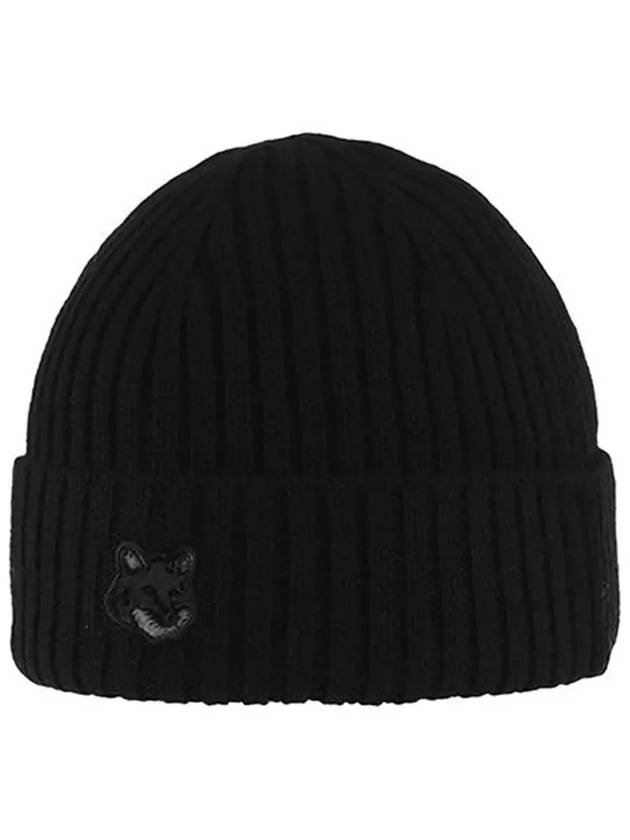 Wool Fox Head Beanie Black - MAISON KITSUNE - BALAAN 6