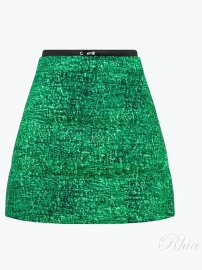 Women's Print Cotton A-Line Skirt Green - MONCLER - BALAAN 2