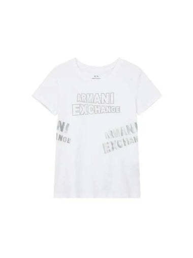 Women s Aurora Logo Cotton T Shirt White 271599 - ARMANI EXCHANGE - BALAAN 1