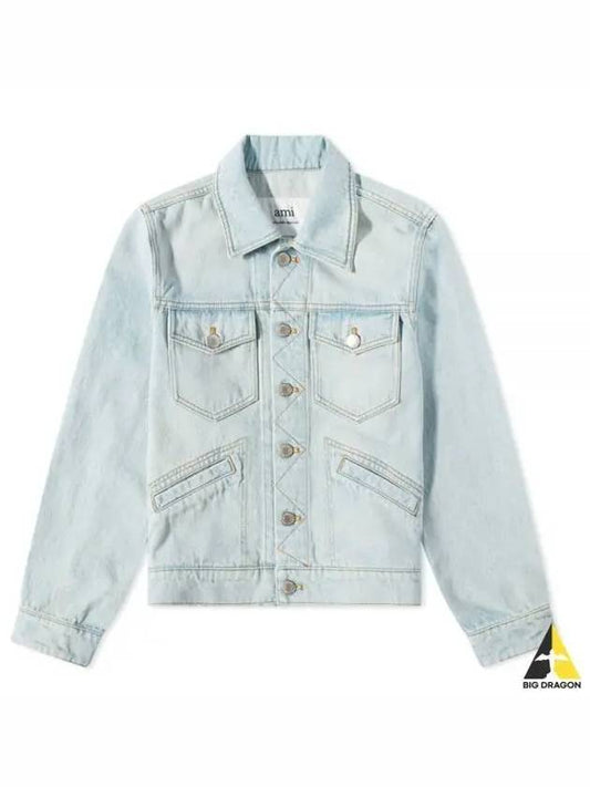 Trucker Denim Jacket Blue - AMI - BALAAN 2