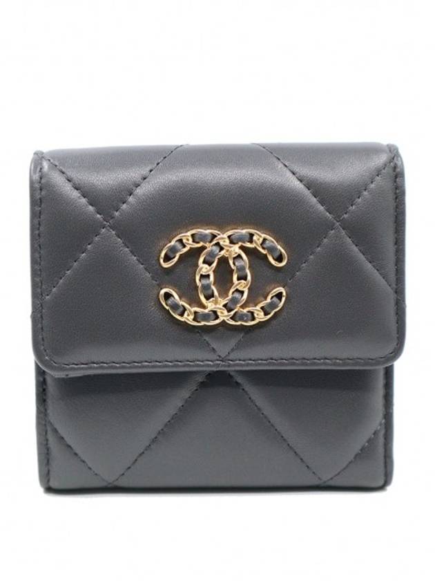 Women s Chanel AP1064 Gray CC Logo Lambskin Small Flap Bicycle Wallet 31st Unit gt Half Gangbuk used luxury goods - CHANEL - BALAAN 1