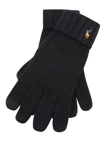 Signature Merino Wool Touch Gloves Black - POLO RALPH LAUREN - BALAAN.