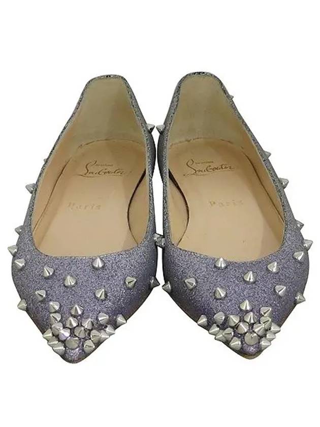 Multi glitter silver spike women s flat shoes - CHRISTIAN LOUBOUTIN - BALAAN 1