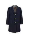 Flannel Sack 4 Bar Wool Cashmere Single Coat Navy - THOM BROWNE - BALAAN 2