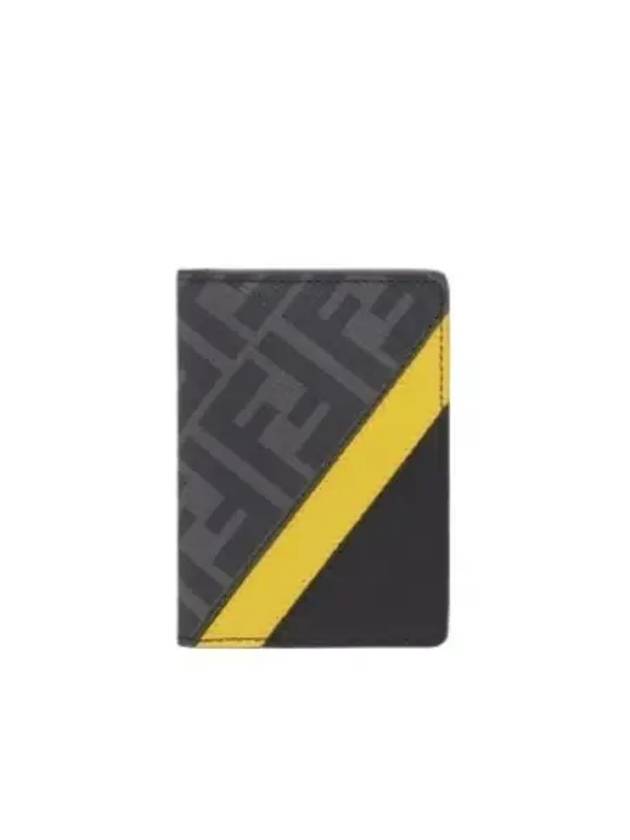 Diagonal leather card holder 7M0349 A9XS F0R2A - FENDI - BALAAN 1