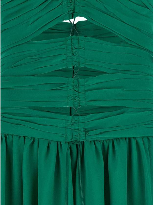 Green Long Dress With Halterneck And Front Cut-Out In Silk Woman - TOM FORD - BALAAN 3