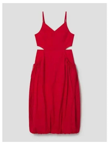 Side cutout pleated sleeveless dress red domestic product - JUUN.J - BALAAN 1