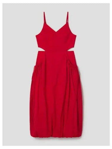 Side cutout pleated sleeveless dress red domestic product - JUUN.J - BALAAN 1