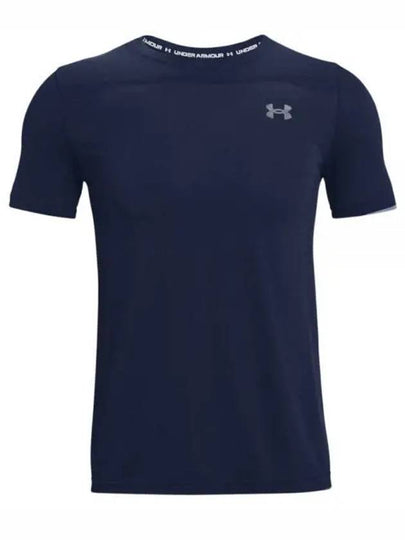 Men's Seamless Logo Short Sleeve T-Shirt Navy - UNDER ARMOUR - BALAAN 2