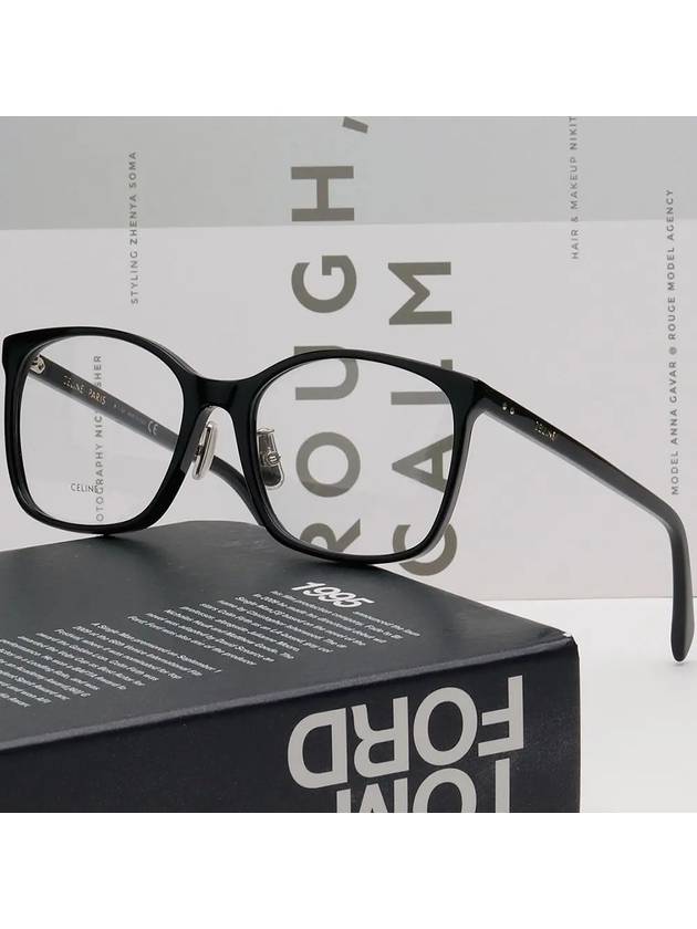 Eyewear Logo Square Eyeglasses Black - CELINE - BALAAN 3