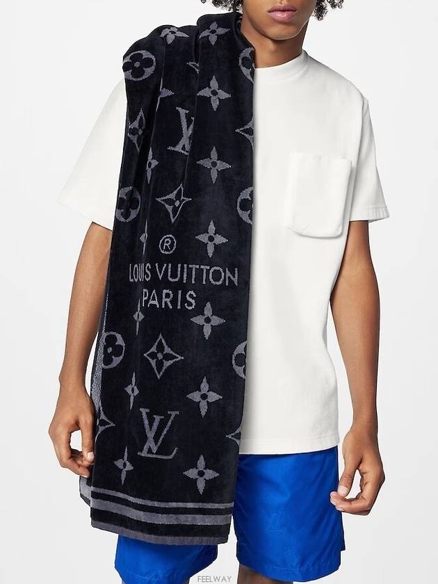 Monogram Eclipse Beach Towel Black - LOUIS VUITTON - BALAAN 2