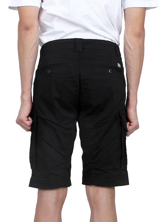 Stretch Satin Cargo Shorts Black - CP COMPANY - BALAAN 6