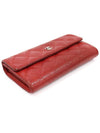 A50096 Red Caviar Silver CC Logo Classic Timeless Flap Long Wallet 21st - CHANEL - BALAAN 4