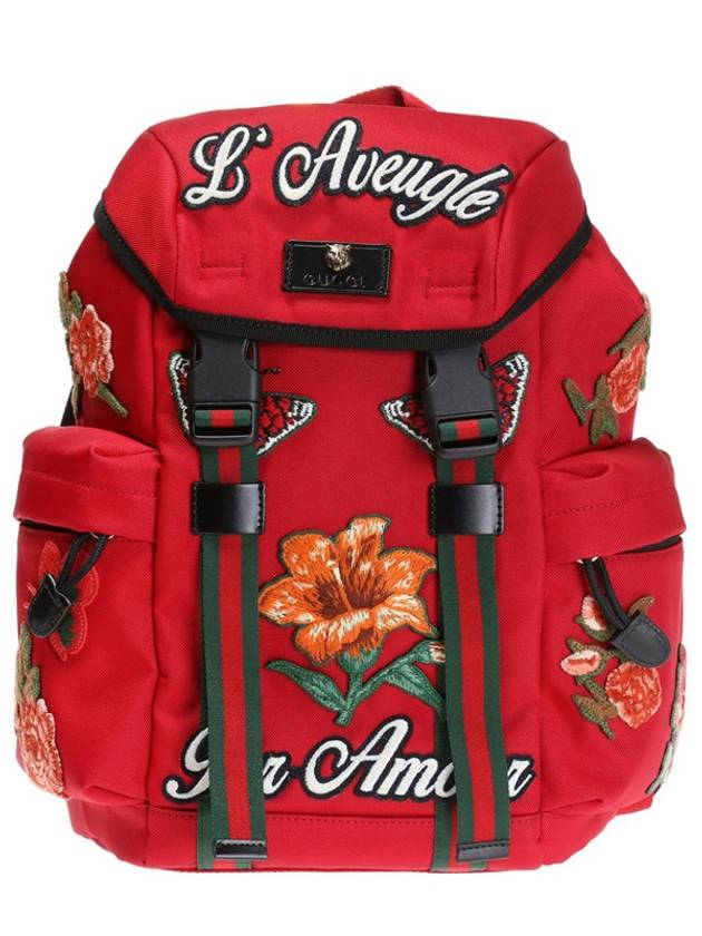 Flora Canvas Backpack Red - GUCCI - BALAAN 2