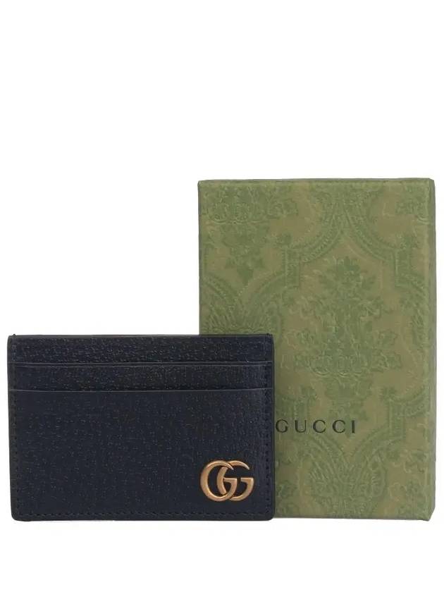 GG Marmont Leather Card Wallet Black - GUCCI - BALAAN 5